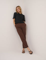 Black Frill Round Neck Top