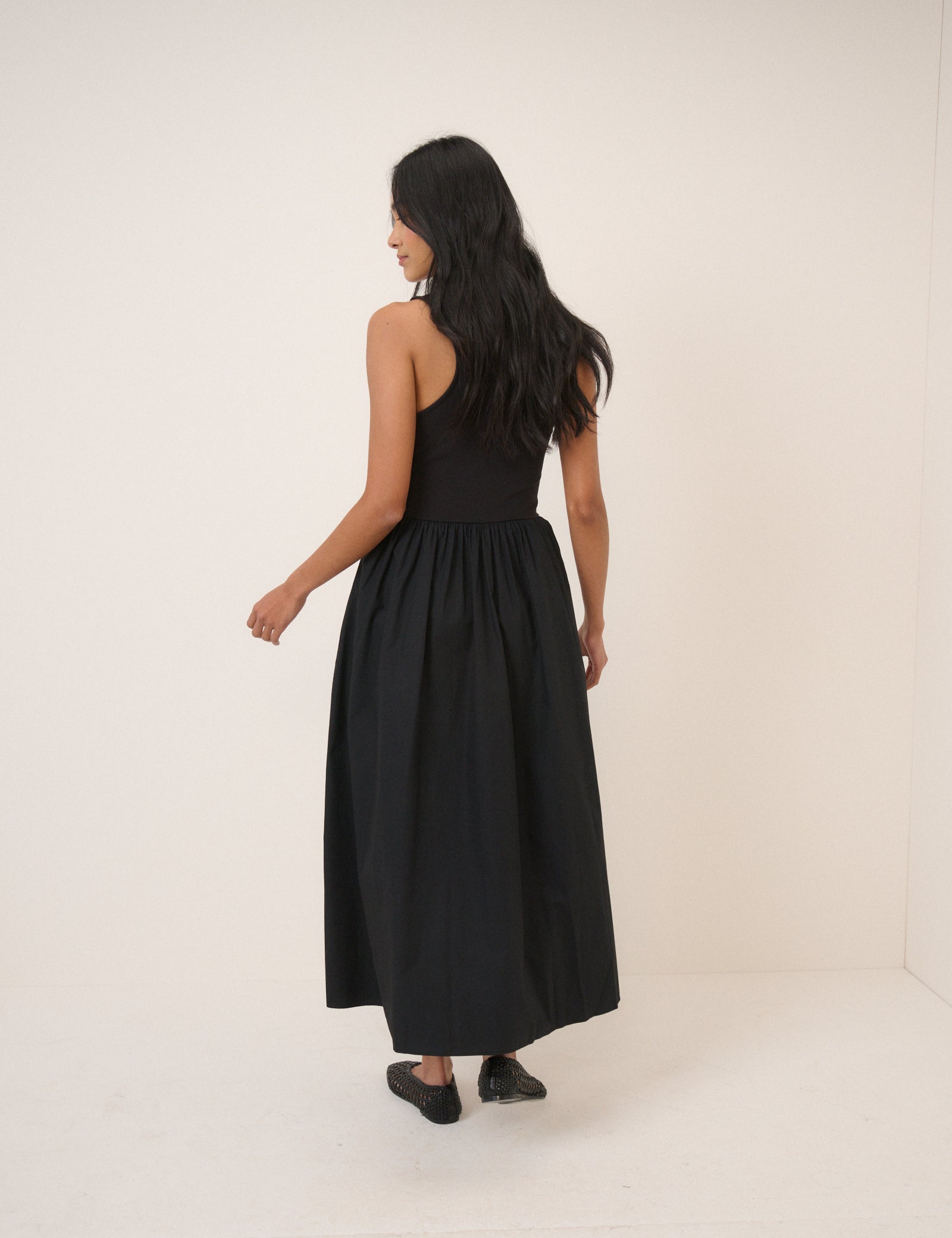 Black Racer Back Lexie Midi Dress