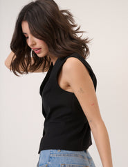 Black Collar Waistcoat