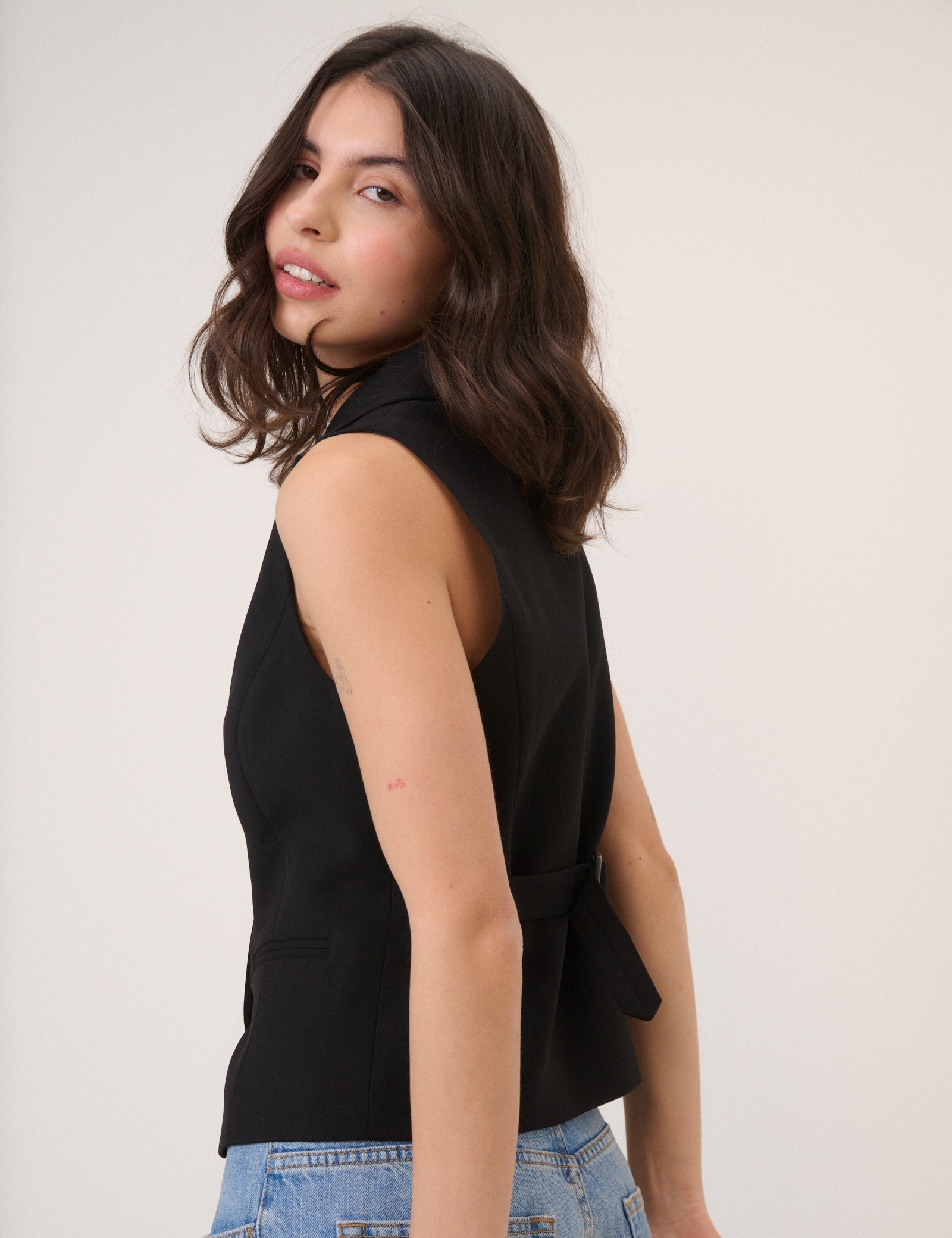Black Collar Waistcoat