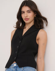 Black Collar Waistcoat