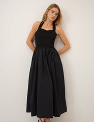 Black Halterneck Alba Midi Dress