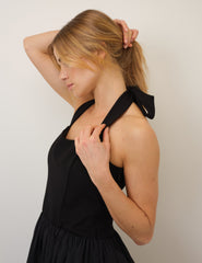 Black Halterneck Alba Midi Dress