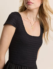 Black Scoop Neck Molly Midi Dress