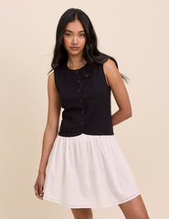 Black and White Tailored Lucille Mini Dress