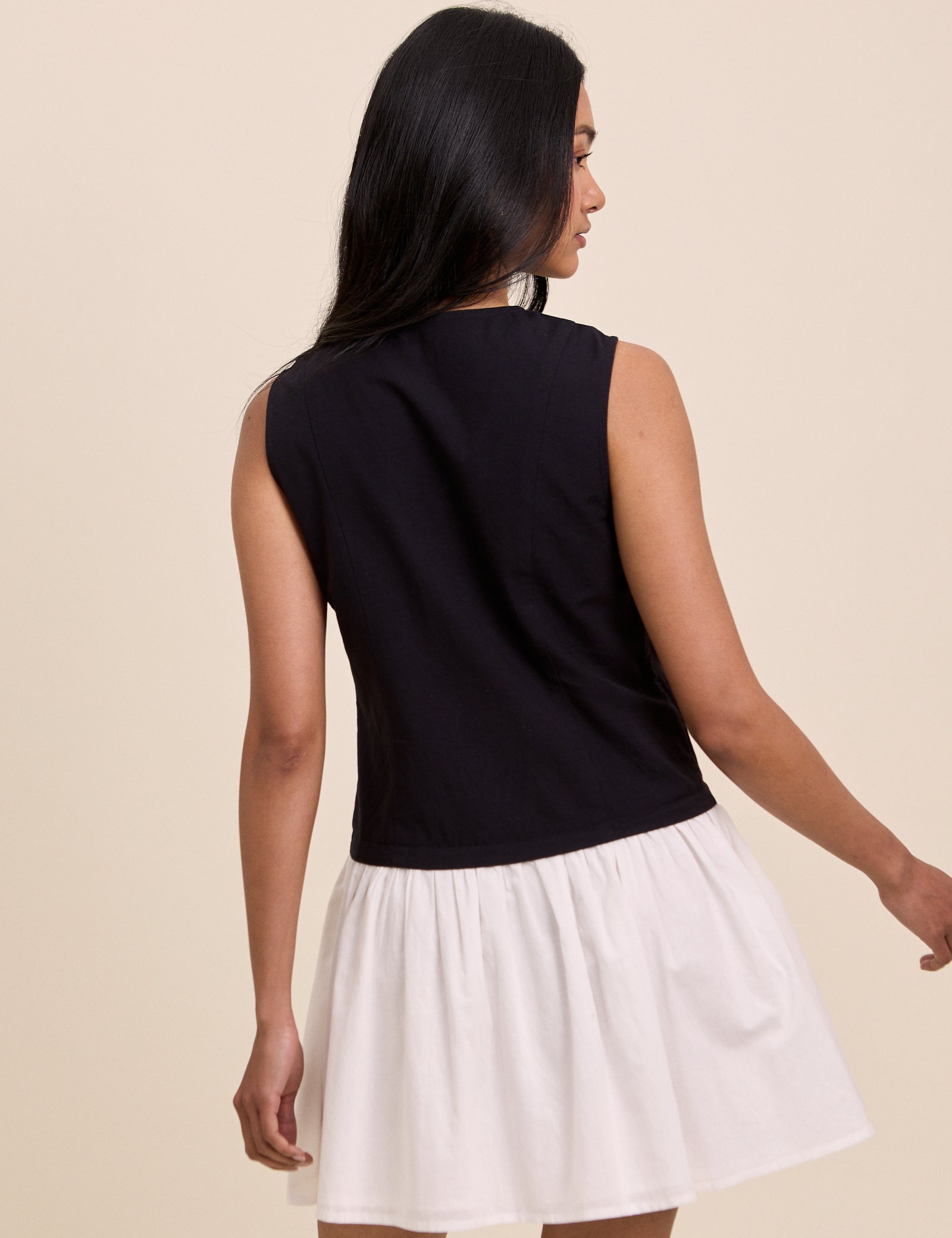 Black and White Tailored Lucille Mini Dress