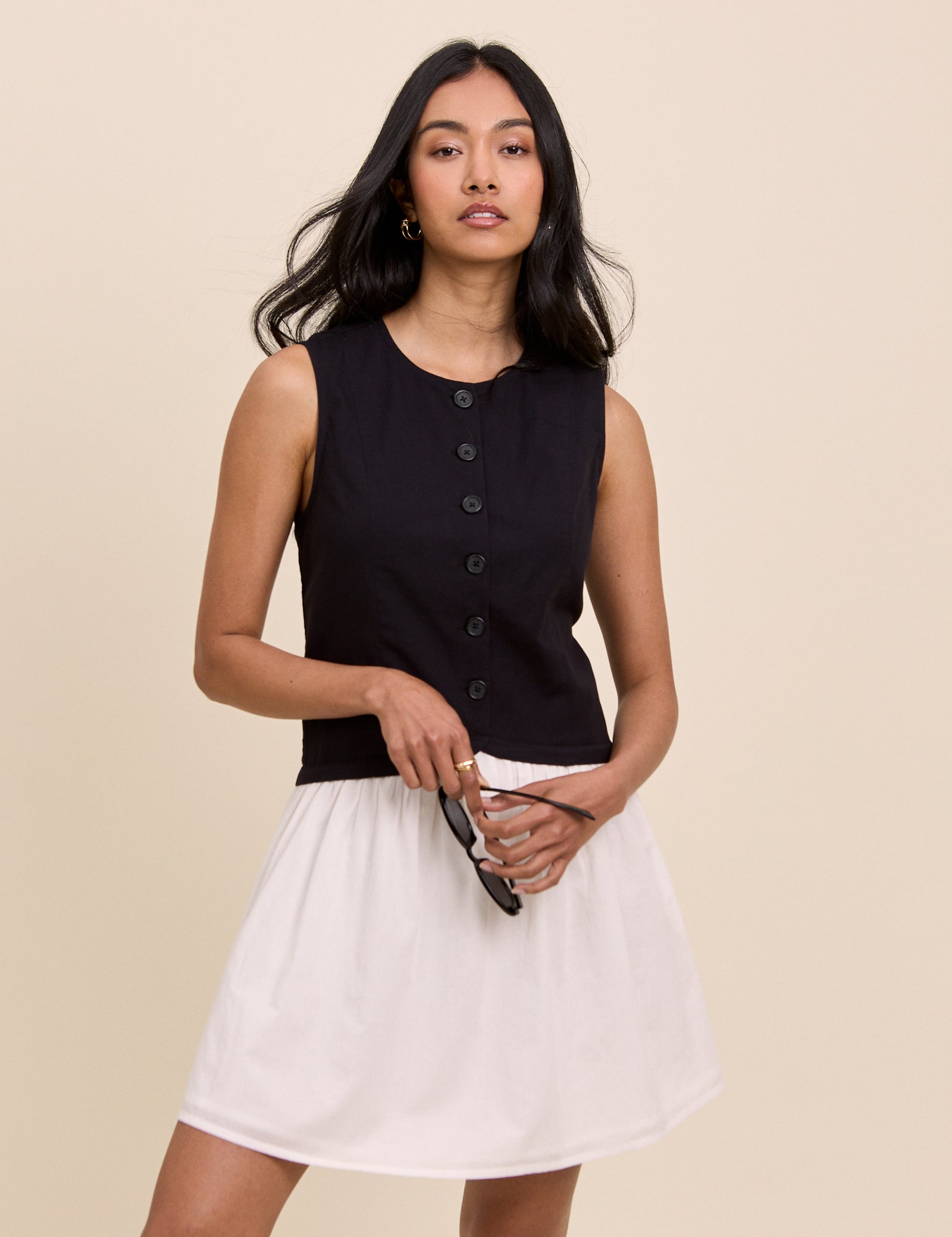 Black and White Tailored Lucille Mini Dress