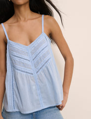 Baby Blue Embroidered Cami Top
