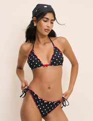 Black Polka Dot Bikini Set