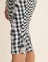 Black and White Gingham Capri Trousers