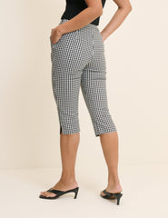 Black and White Gingham Capri Trousers