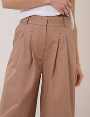 Beige High Waisted Trousers