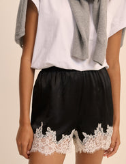 Black and White Lace Trim Virgo Shorts
