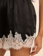 Black and White Lace Trim Virgo Shorts