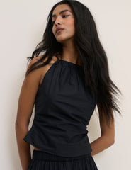 Black Halterneck Rowe Top