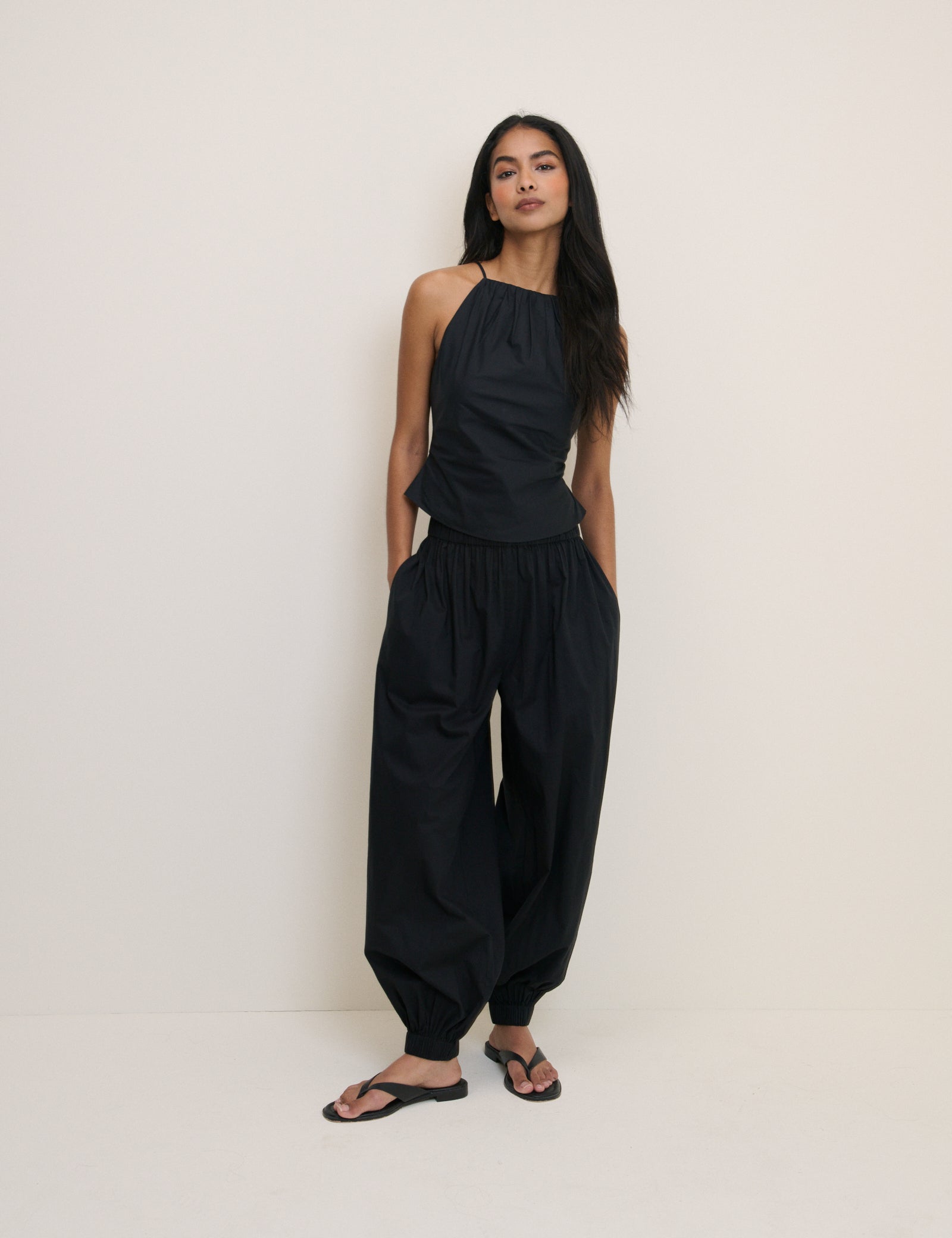 Black Halterneck Rowe Top