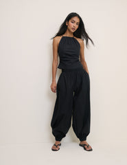 Black Cuffed Riley Trousers