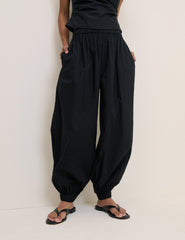 Black Cuffed Riley Trousers