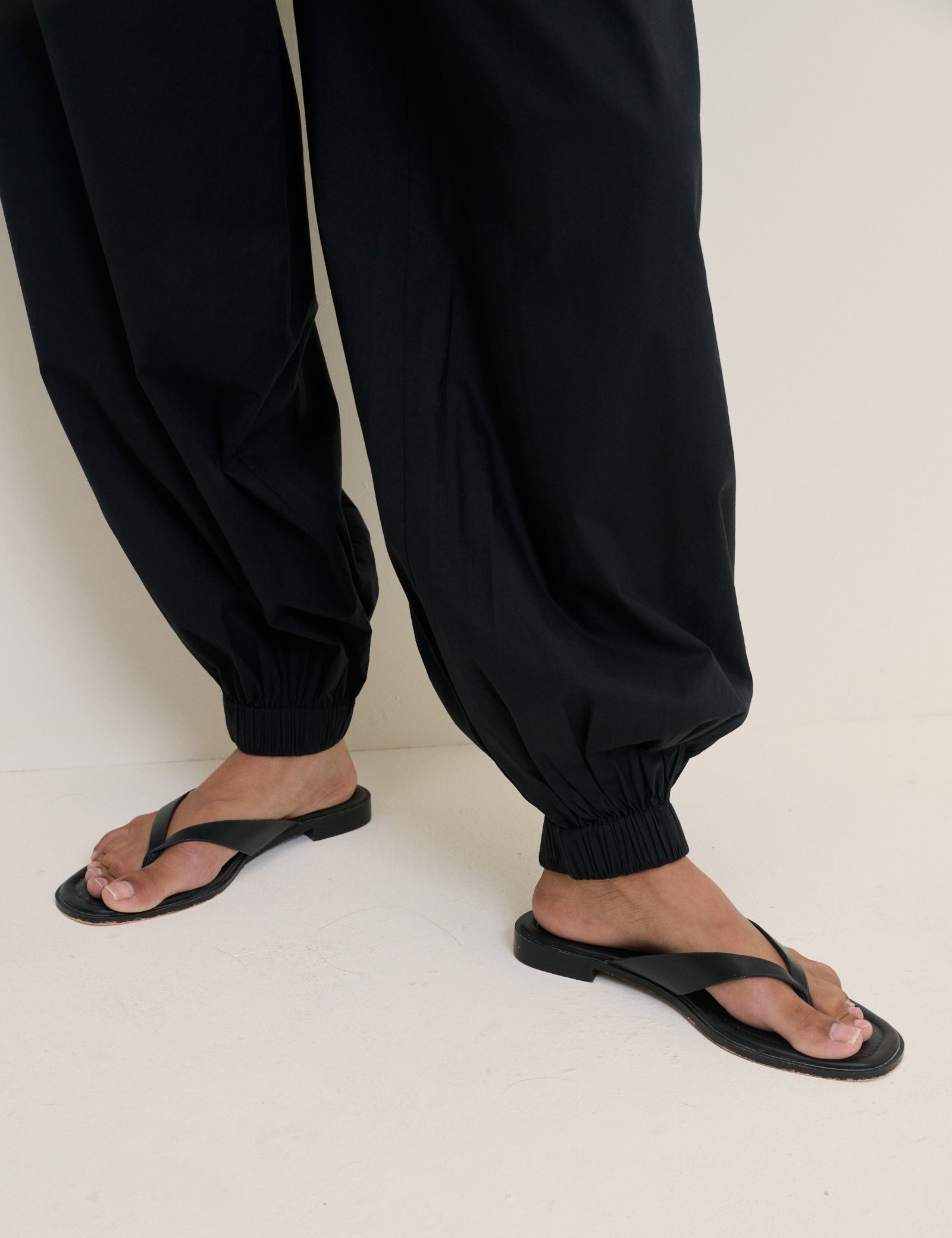 Black Cuffed Riley Trousers