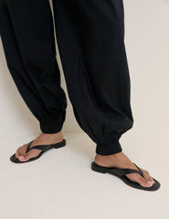 Black Cuffed Riley Trousers
