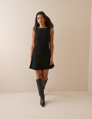 Black Drop Waist Mary Mini Dress