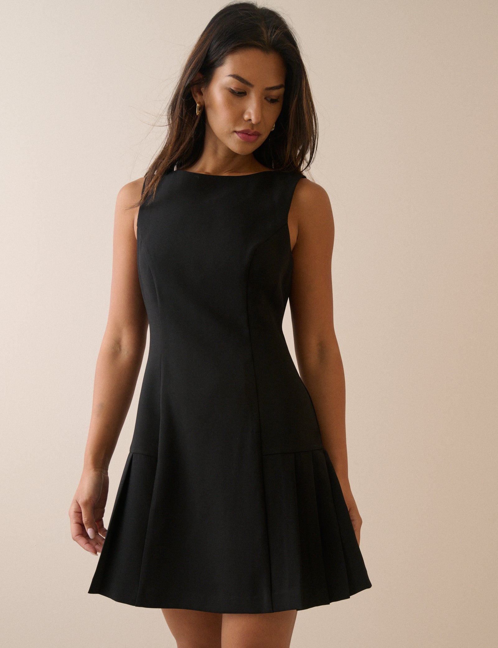 Black Drop Waist Mary Mini Dress