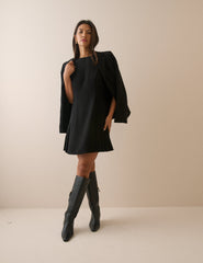 Black Drop Waist Mary Mini Dress