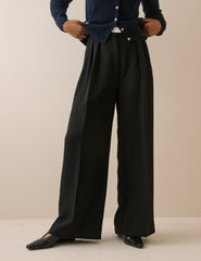 Black High Waisted Rue Wide Leg Trousers