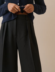 Black High Waisted Rue Wide Leg Trousers