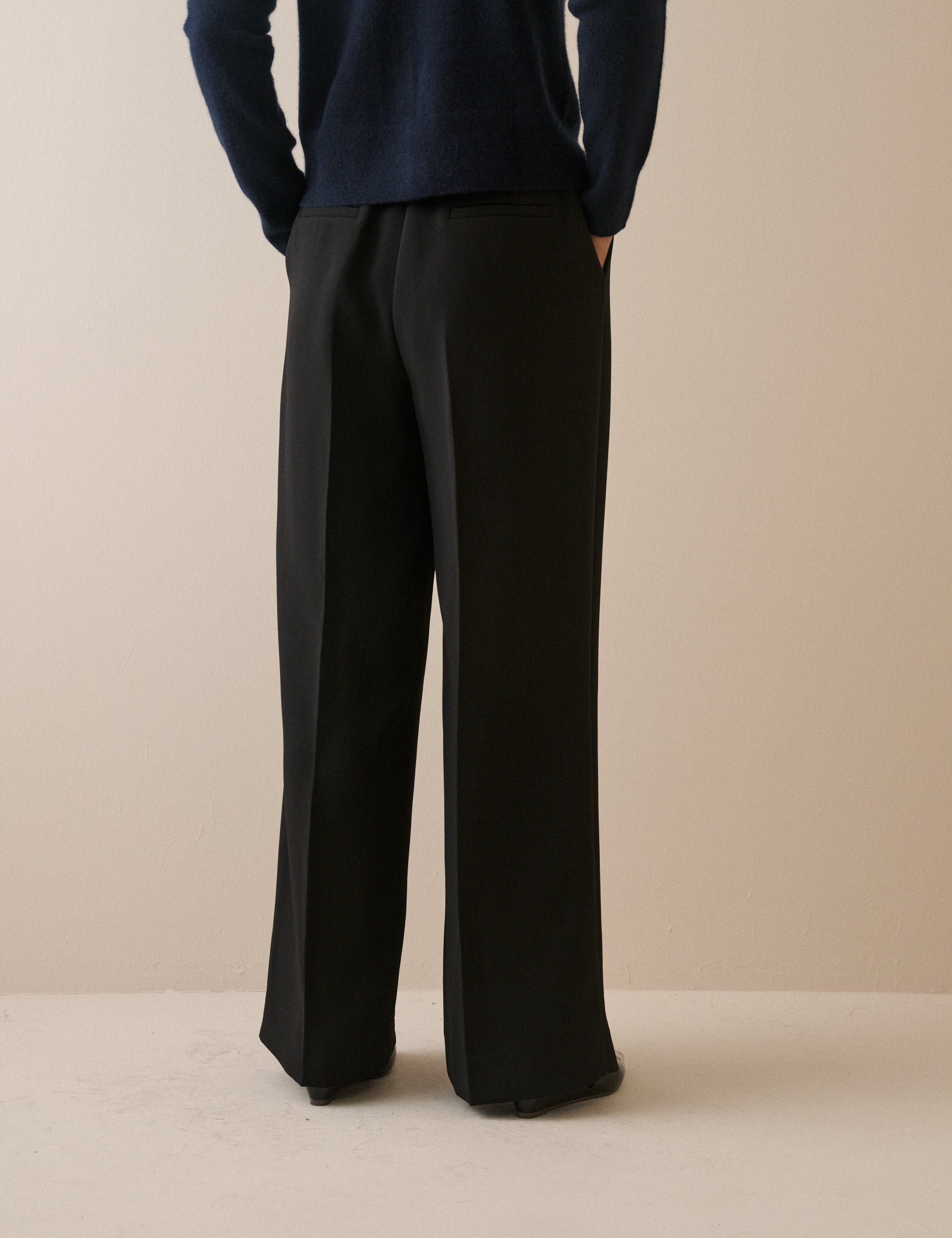 Black High Waisted Rue Wide Leg Trousers
