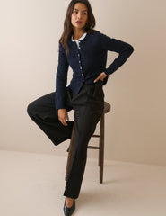 Black High Waisted Rue Wide Leg Trousers