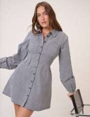 Black Gingham Montego Mini Dress