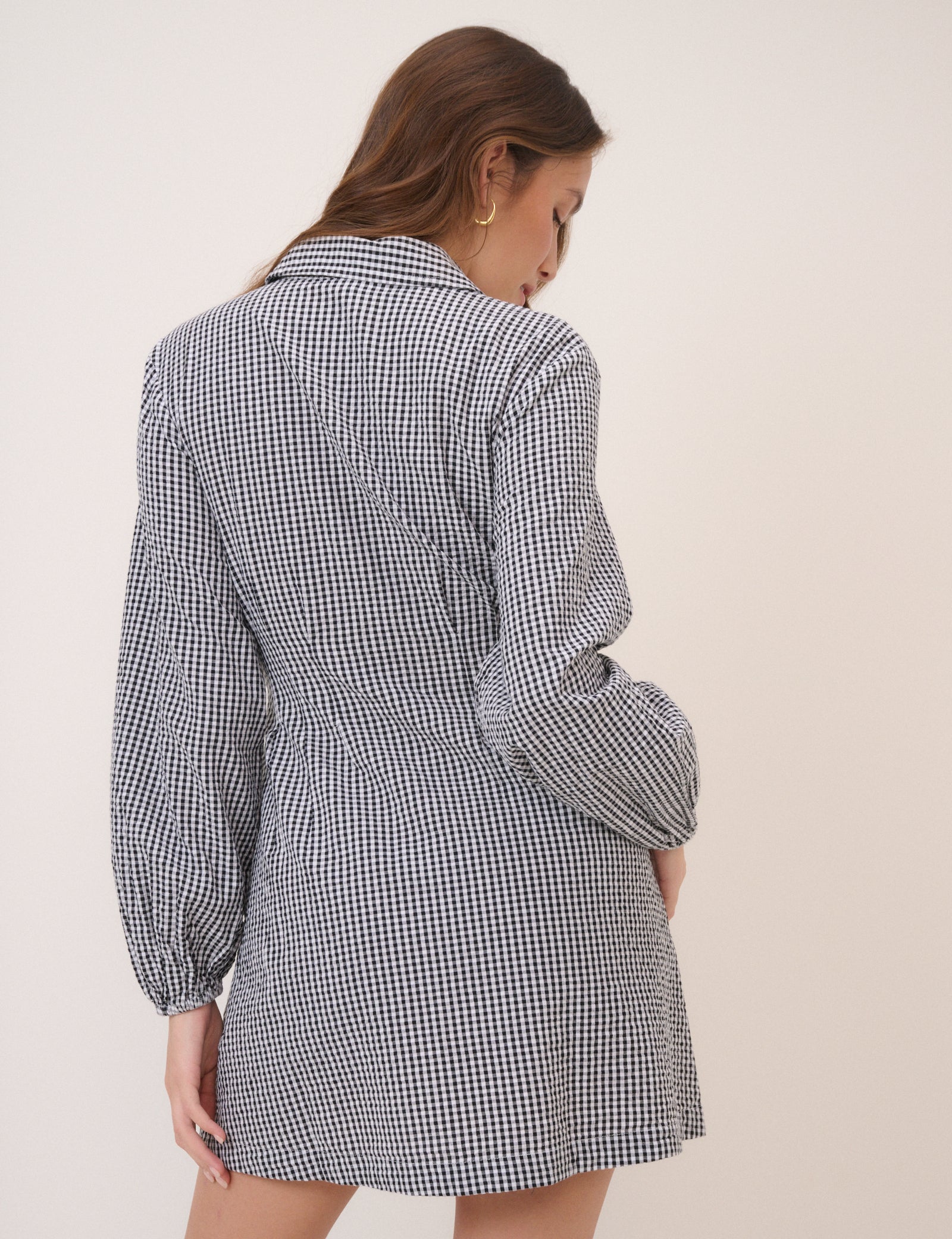 Black Gingham Montego Mini Dress