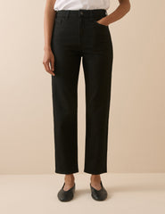 Black Mid Rise Camden Tapered Jeans