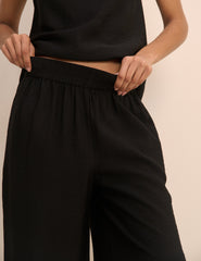 Black Relaxed Wide Leg Trouser