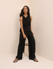Black Relaxed Wide Leg Trouser
