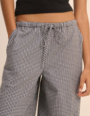 Black Gingham Relaxed Trousers