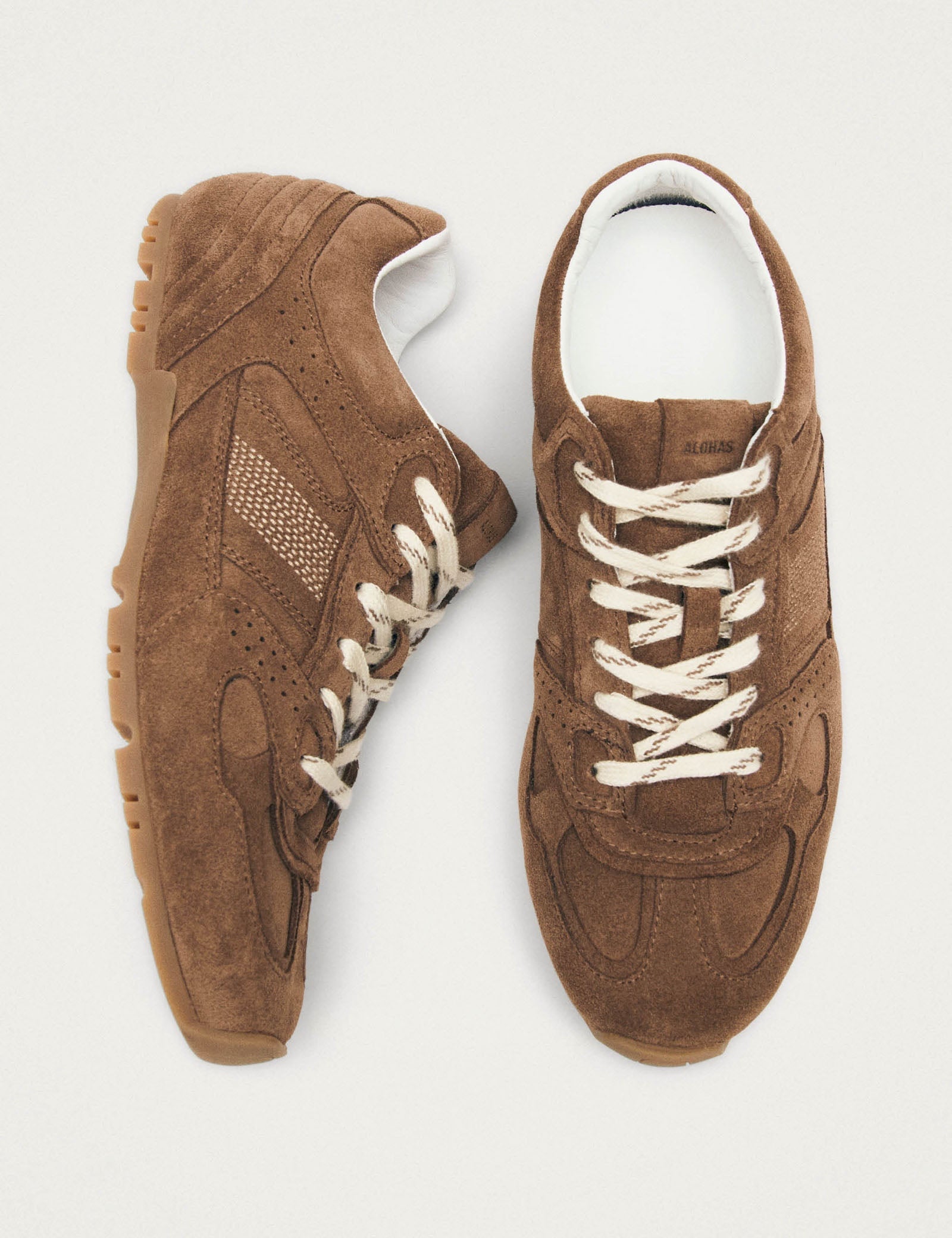Alohas Suede Brown Leather Sneakers